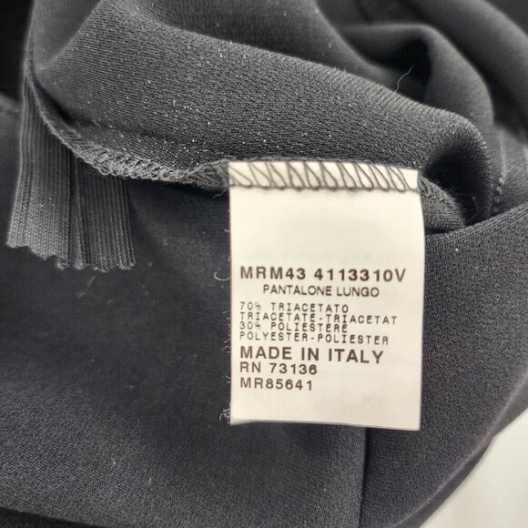 MARINA RINALDI Max Mara Black Crepe Dress Pants Crystals - Picture 5 of 5
